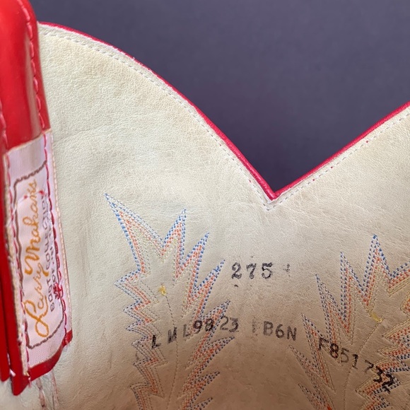 LARRY MAHAN Vintage Red Tall Knee High Cowgirl Cowboy Western Boots Size 7.5 - Picture 6 of 9